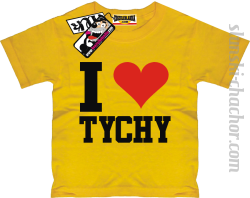I love Tychy koszulka dziecięca z nadrukiem - yellow
