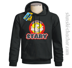 Gryfny stary bluza męska z nadrukiem - black