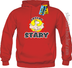 Gryfny stary bluza męska z nadrukiem - red