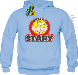 Gryfny stary bluza męska z nadrukiem - sky blue