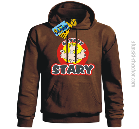 Gryfny stary bluza męska z nadrukiem - brown