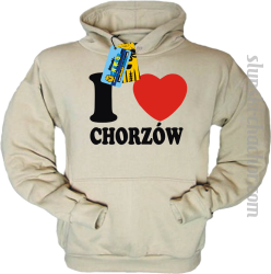 I love Chorzów bluza męska z nadrukiem - beige