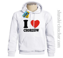 I love Chorzów bluza męska z nadrukiem - white