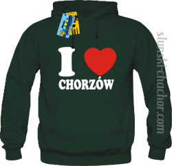 I love Chorzów bluza męska z nadrukiem - green