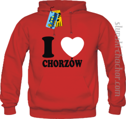 I love Chorzów bluza męska z nadrukiem - red