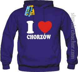 I love Chorzów bluza męska z nadrukiem - purple
