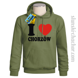 I love Chorzów bluza męska z nadrukiem - khaki