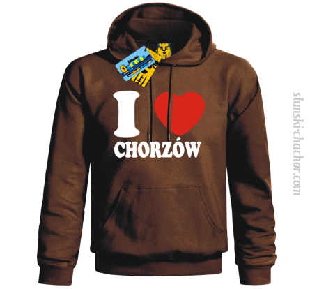 I love Chorzów bluza męska z nadrukiem - brown
