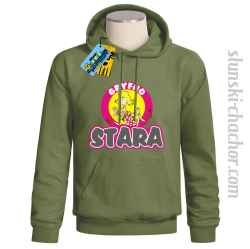 Gryfno stara bluza damska z nadrukiem - khaki