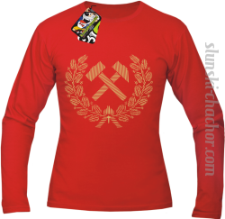 Pyrlik i żelazko znak górniczy herb górnictwa - Longsleeve męski red