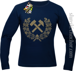 Pyrlik i żelazko znak górniczy herb górnictwa - Longsleeve męski granat
