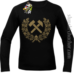 Pyrlik i żelazko znak górniczy herb górnictwa - Longsleeve męski czarny