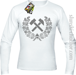 Pyrlik i żelazko znak górniczy herb górnictwa - Longsleeve męski biały