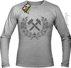 Pyrlik i żelazko znak górniczy herb górnictwa - Longsleeve męski melanż