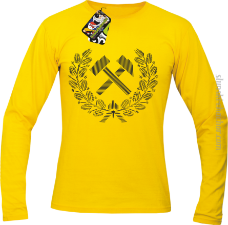 Pyrlik i żelazko znak górniczy herb górnictwa - Longsleeve męski żółty