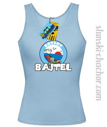 Gryfny bajtel top damski z nadrukiem - sky blue