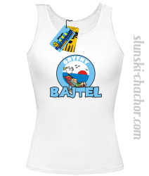 Gryfny bajtel top damski z nadrukiem - white
