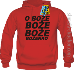 O Boże Boże Boże Bożenko bluza męska z nadrukiem - red