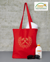 Pyrlik i żelazko znak górniczy herb górnictwa - Torba EKO  red