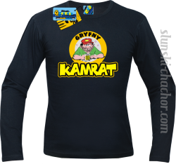 Gryfny kamrat longsleeve z nadrukiem - black