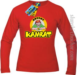 Gryfny kamrat longsleeve z nadrukiem - red
