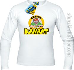 Gryfny kamrat longsleeve z nadrukiem - white