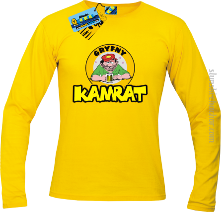 Gryfny kamrat longsleeve z nadrukiem - yellow