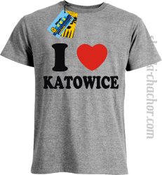 I love Katowice koszulka męska z nadrukiem - ash