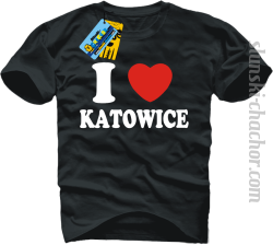 I love Katowice koszulka męska z nadrukiem - black