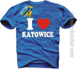 I love Katowice koszulka męska z nadrukiem - blue