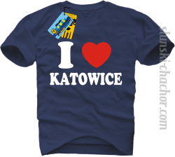 I love Katowice koszulka męska z nadrukiem - navy blue