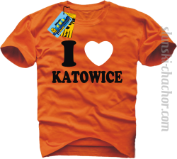I love Katowice koszulka męska z nadrukiem - orange
