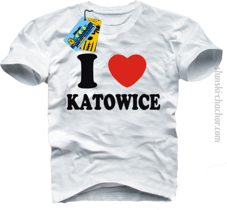 I love Katowice koszulka męska z nadrukiem - white