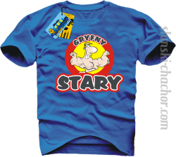 Gryfny stary - koszulka męska z nadrukiem - blue