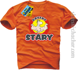 Gryfny stary koszulka męska z nadrukiem - orange
