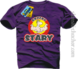 Gryfny stary koszulka męska z nadrukiem - purple