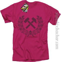 Pyrlik i żelazko znak górniczy herb górnictwa - Koszulka męska fuchsia