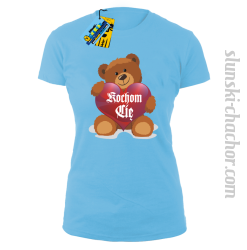 Kochom Cię koszulka damska z nadrukiem - sky blue