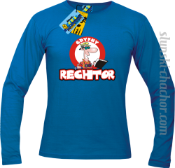 Gryfny rechtor longsleeve z nadrukiem - blue