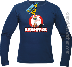 Gryfny rechtor longsleeve z nadrukiem - navy blue