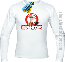 Gryfny rechtor longsleeve z nadrukiem - white