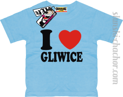 I love Gliwice koszulka dziecięca z nadrukiem - sky blue