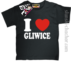 I love Gliwice koszulka dziecięca z nadrukiem - black