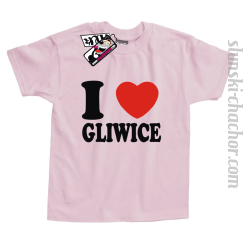 I love Gliwice koszulka dziecięca z nadrukiem - light pink