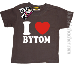 I love Bytom koszulka dziecięca z nadrukiem - brown