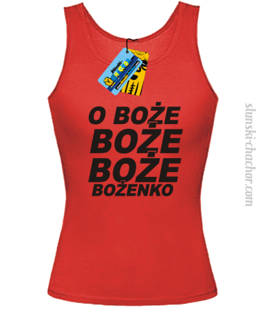 O Boże Boże Boże Bożenko top damski z nadrukiem - red
