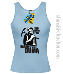 Ino górniczy stan napawo mnie dumą topy damski z nadrukiem - sky blue