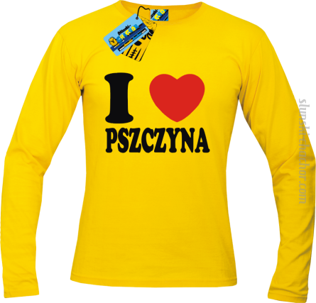 I love Pszczyna longsleeve z nadrukiem - yellow