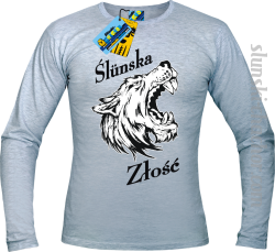 Slunska złość męski longsleeve z nadrukiem-ash