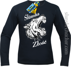 Slunska złość męski longsleeve z nadrukiem-black